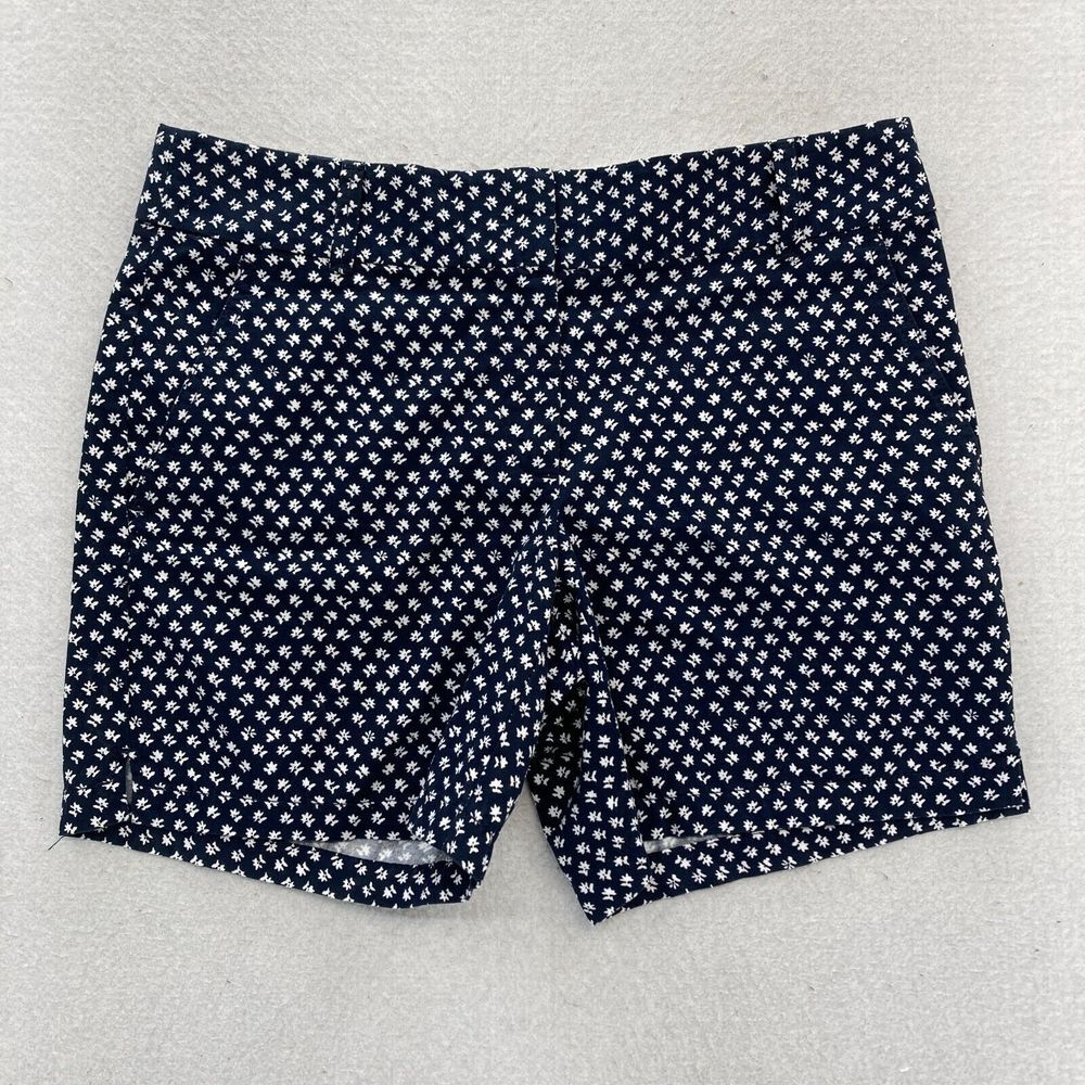 LOFT Outlet 6" Short Women's 4 Navy Blue Floral Print 100% Cotton Low Rise‎ NWT